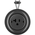 PORCELAIN KATY PATY COLONA ROUND SURFACE MOUNTED USA 20AMP SOCKET DARK GREY - DYKE & DEAN