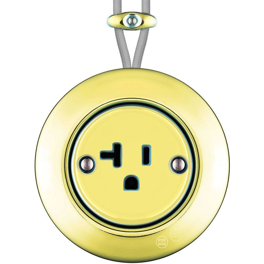 PORCELAIN KATY PATY COLONA ROUND SURFACE MOUNTED USA 20AMP SOCKET LUCEDO - DYKE & DEAN