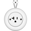PORCELAIN KATY PATY COLONA ROUND SURFACE MOUNTED USA 20AMP SOCKET MATTE WHITE - DYKE & DEAN