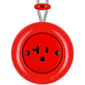 PORCELAIN KATY PATY COLONA ROUND SURFACE MOUNTED USA 20AMP SOCKET RED - DYKE & DEAN