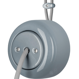 PORCELAIN ROUND SURFACE MOUNTED CABLE GLAND SOCKET ASH GREY - DYKE & DEAN