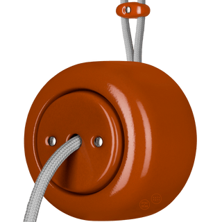PORCELAIN ROUND SURFACE MOUNTED CABLE GLAND SOCKET BRICK RED - DYKE & DEAN