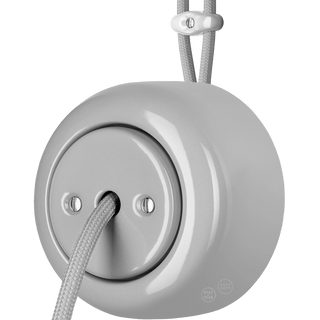 PORCELAIN ROUND SURFACE MOUNTED CABLE GLAND SOCKET GREY - DYKE & DEAN