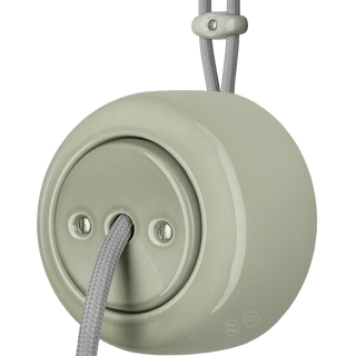 PORCELAIN ROUND SURFACE MOUNTED CABLE GLAND SOCKET GREY GREEN - DYKE & DEAN