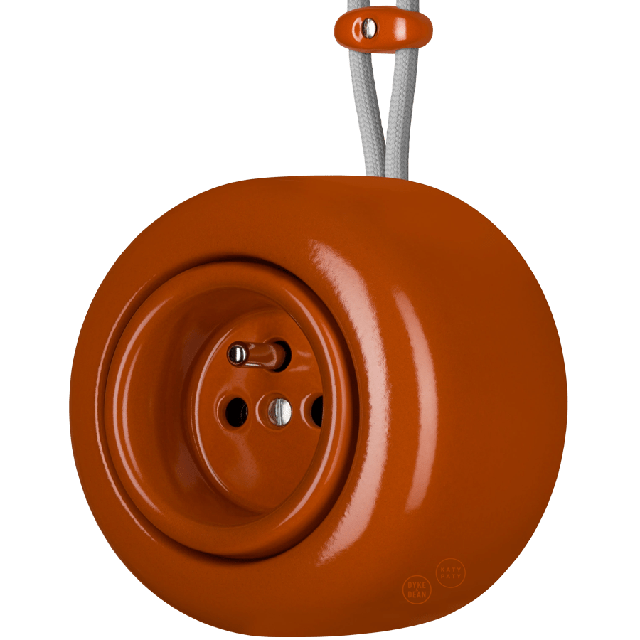 PORCELAIN ROUND SURFACE MOUNTED EURO SOCKET BRICK RED - DYKE & DEAN