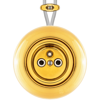 PORCELAIN ROUND SURFACE MOUNTED EURO SOCKET GOLD - DYKE & DEAN