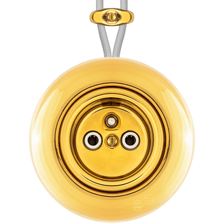 PORCELAIN ROUND SURFACE MOUNTED EURO SOCKET GOLD - DYKE & DEAN
