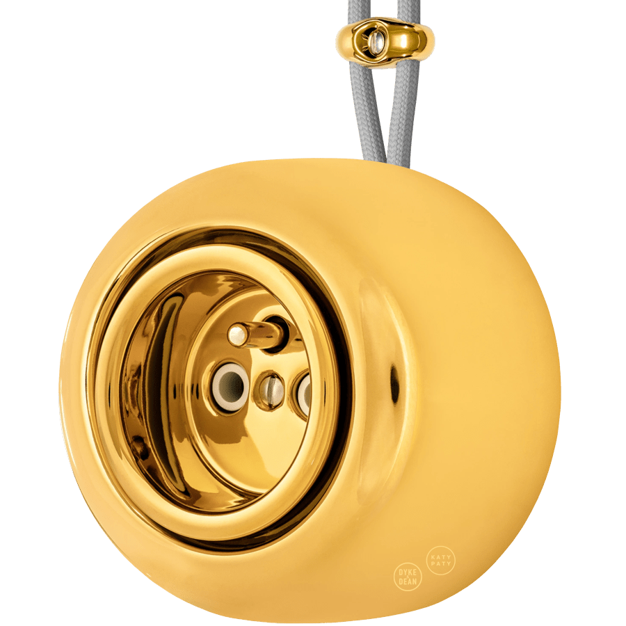 PORCELAIN ROUND SURFACE MOUNTED EURO SOCKET GOLD - DYKE & DEAN