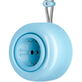 PORCELAIN ROUND SURFACE MOUNTED EURO SOCKET PASTEL BLUE - DYKE & DEAN