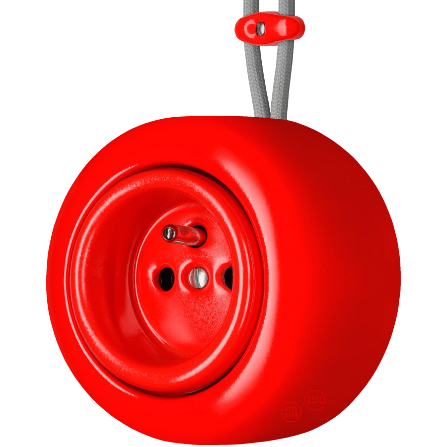 PORCELAIN ROUND SURFACE MOUNTED EURO SOCKET RED - DYKE & DEAN