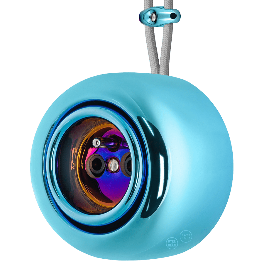 PORCELAIN ROUND SURFACE MOUNTED EURO SOCKET SKY BLUE - DYKE & DEAN