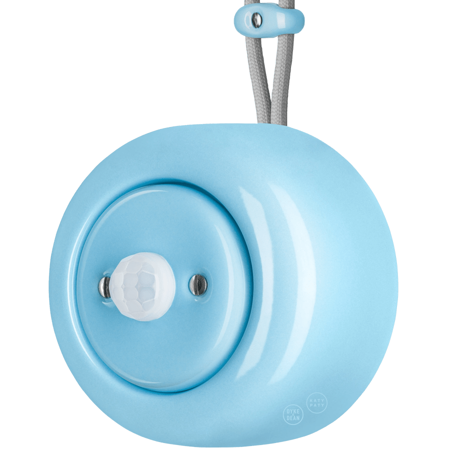 PORCELAIN ROUND SURFACE MOUNTED MOTION SENSOR PASTEL BLUE - DYKE & DEAN