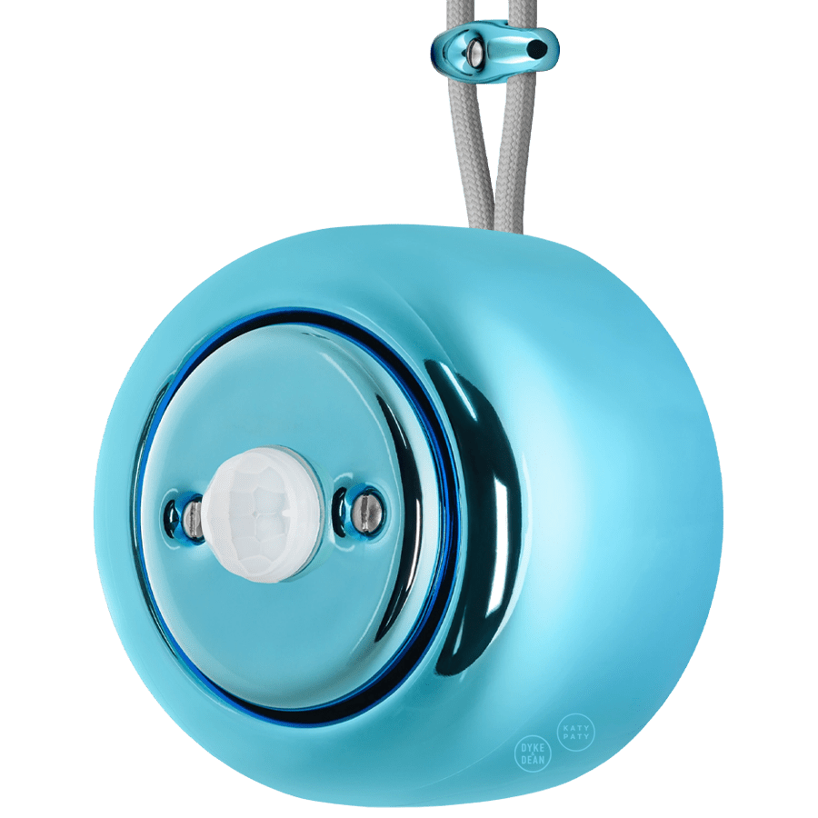 PORCELAIN ROUND SURFACE MOUNTED MOTION SENSOR SKY BLUE - DYKE & DEAN