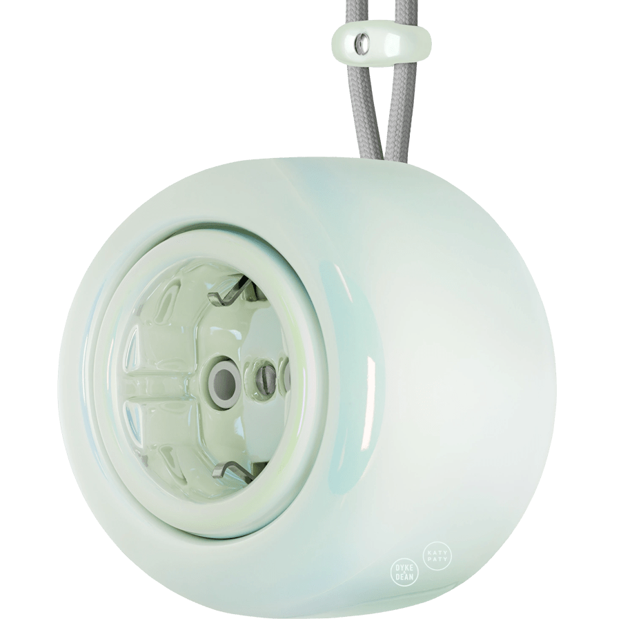 PORCELAIN ROUND SURFACE MOUNTED SCHUKO SOCKET CONCHA - DYKE & DEAN
