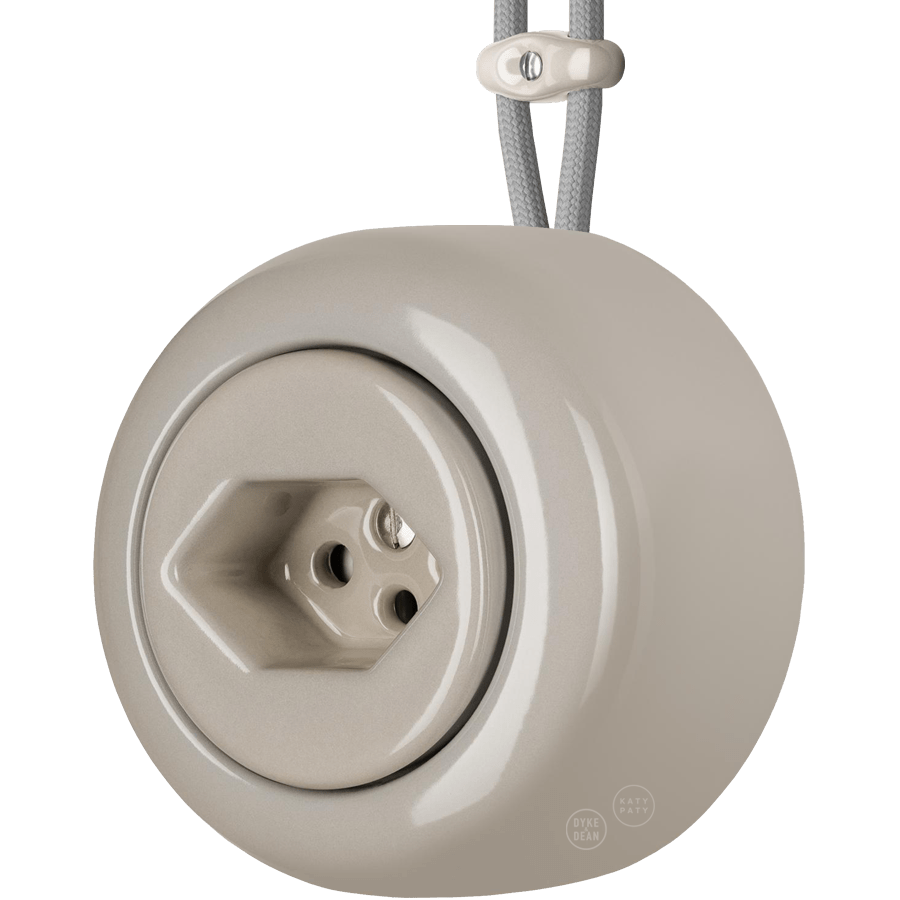 PORCELAIN ROUND SURFACE MOUNTED SWISS SOCKET CAPPUCCINO - DYKE & DEAN