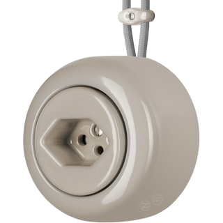 PORCELAIN ROUND SURFACE MOUNTED SWISS SOCKET CAPPUCCINO - DYKE & DEAN