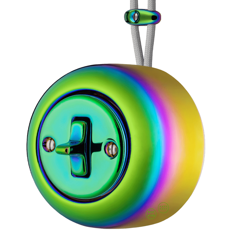 PORCELAIN ROUND SURFACE MOUNTED TOGGLE BUTTON SWITCH CHLOREDO - DYKE & DEAN