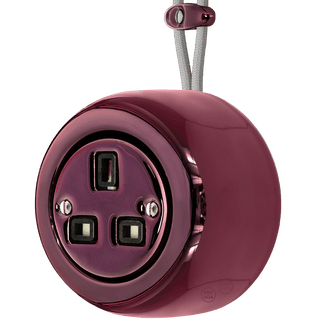 PORCELAIN ROUND SURFACE MOUNTED UK SOCKET PURPLE - DYKE & DEAN