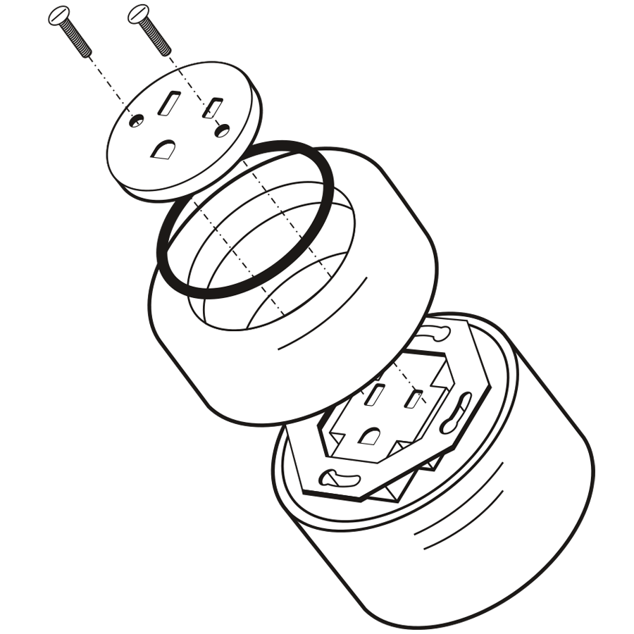 PORCELAIN ROUND SURFACE MOUNTED USA 15AMP SOCKET SKY BLUE - DYKE & DEAN