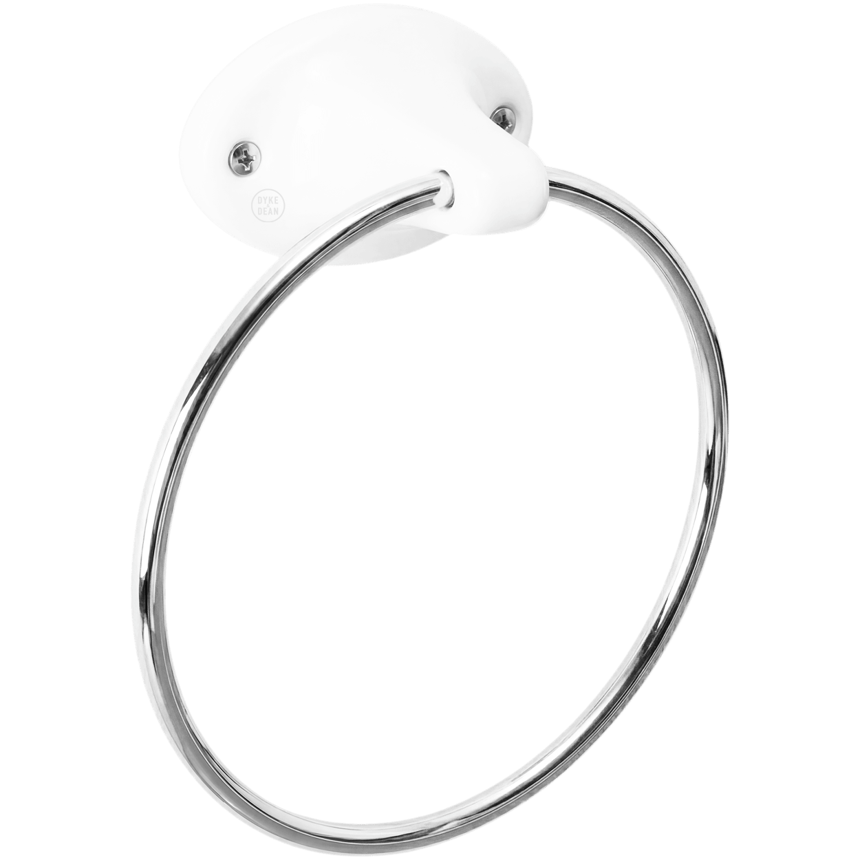 PORCELAIN TOWEL RING HANGER WHITE - DYKE & DEAN