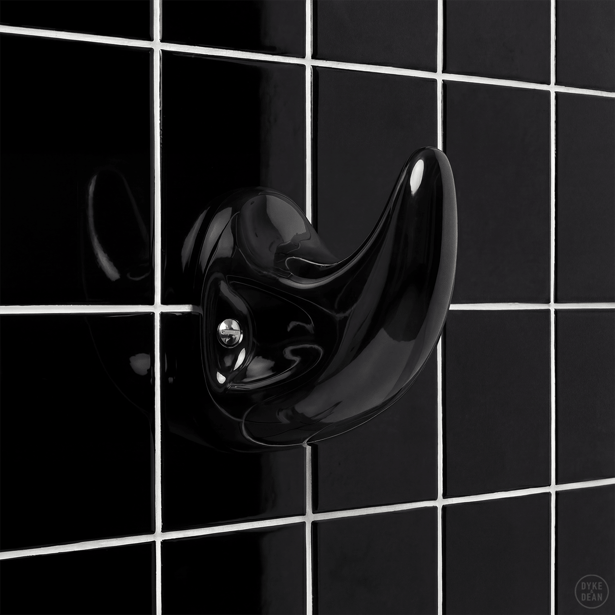 PORCELAIN TUSK WALL HOOK BLACK - DYKE & DEAN