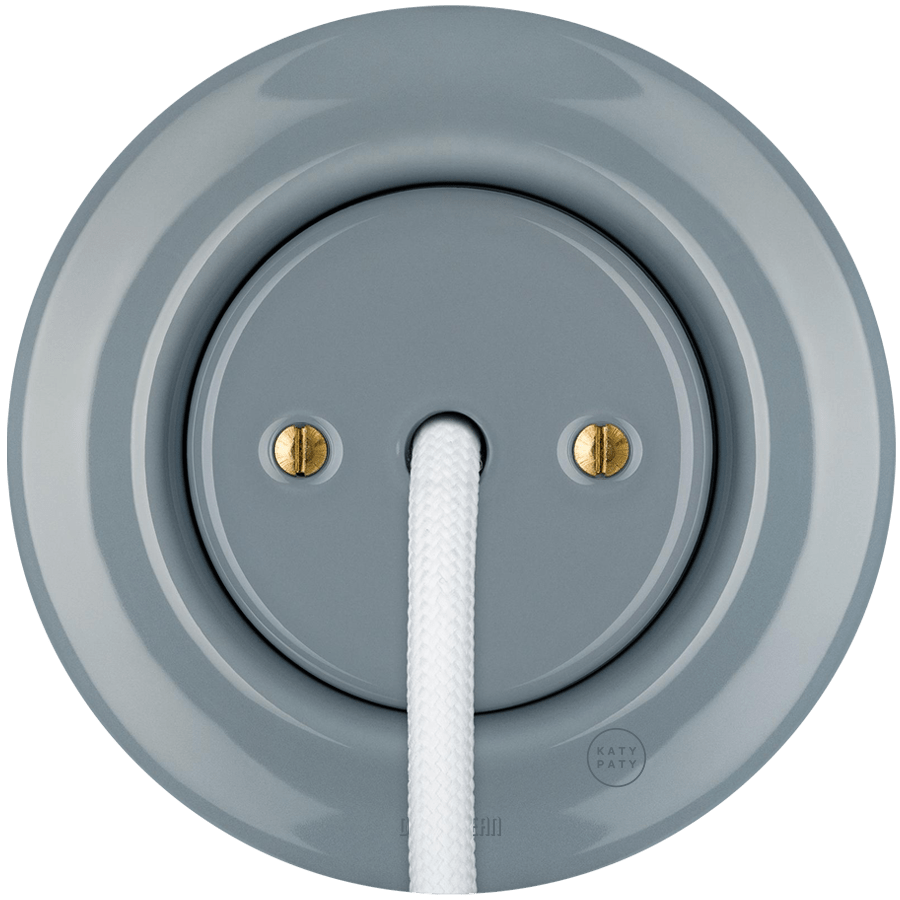 PORCELAIN WALL CABLE GLAND SOCKET ASH GREY - DYKE & DEAN