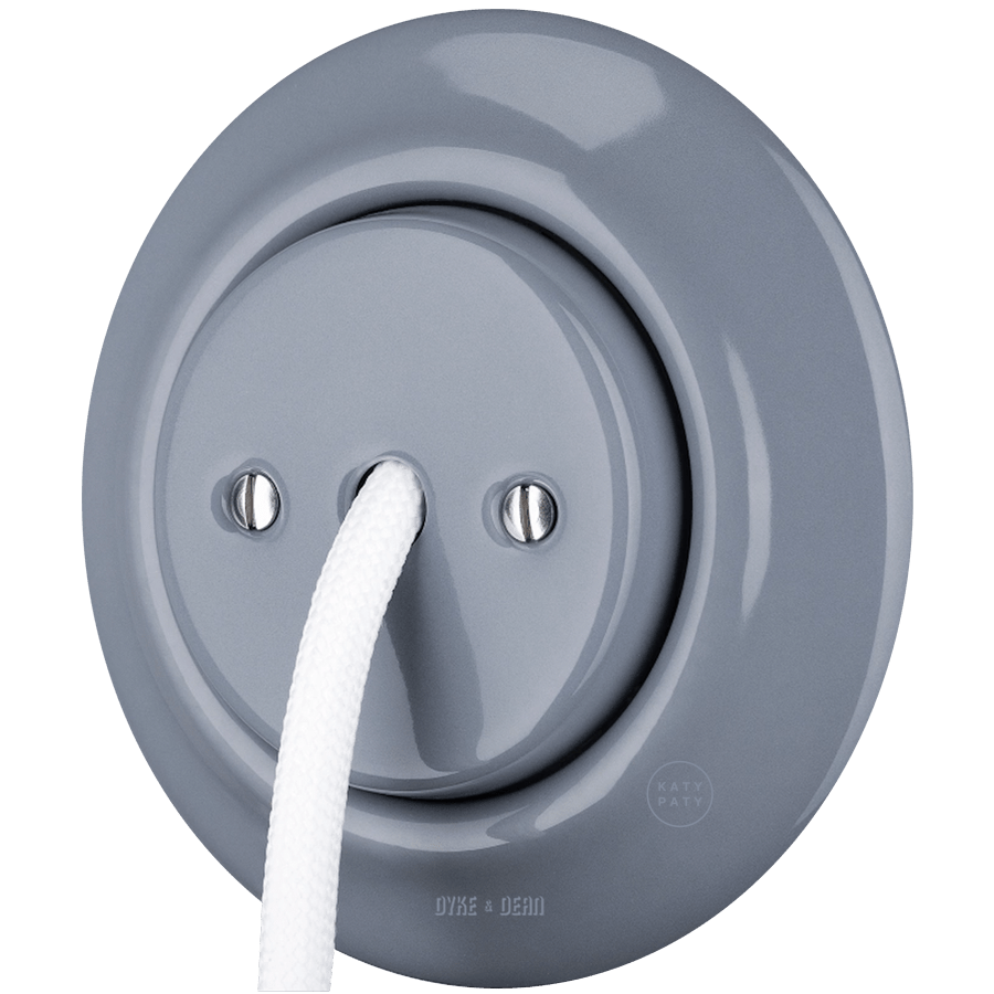 PORCELAIN WALL CABLE GLAND SOCKET ASH GREY - DYKE & DEAN