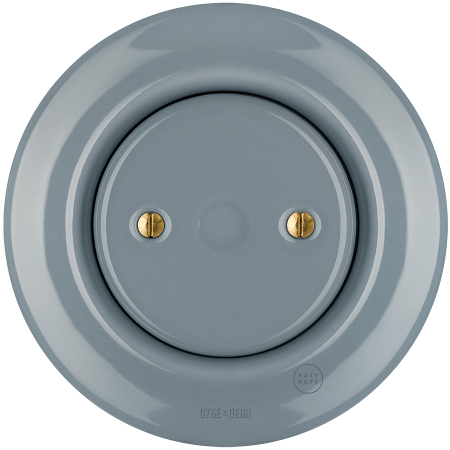 PORCELAIN WALL END PLUG SOCKET ASH GREY - DYKE & DEAN
