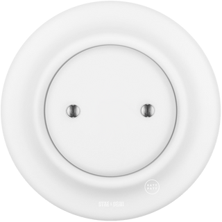 PORCELAIN WALL END PLUG SOCKET MATT WHITE - DYKE & DEAN