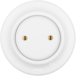 PORCELAIN WALL END PLUG SOCKET MATT WHITE - DYKE & DEAN