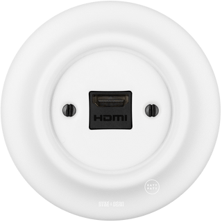 PORCELAIN WALL HDMI SOCKET MATT WHITE - DYKE & DEAN