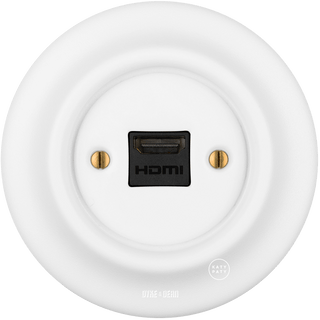 PORCELAIN WALL HDMI SOCKET MATT WHITE - DYKE & DEAN