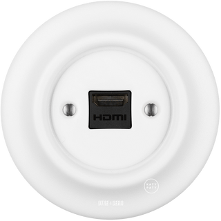 PORCELAIN WALL HDMI SOCKET MATT WHITE - DYKE & DEAN