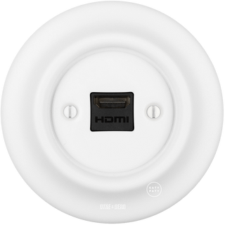 PORCELAIN WALL HDMI SOCKET MATT WHITE - DYKE & DEAN
