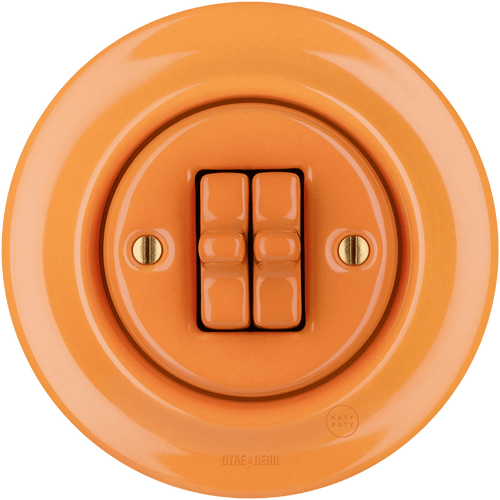 PORCELAIN WALL LIGHT SWITCH CARROT 2 TOGGLE - DYKE & DEAN