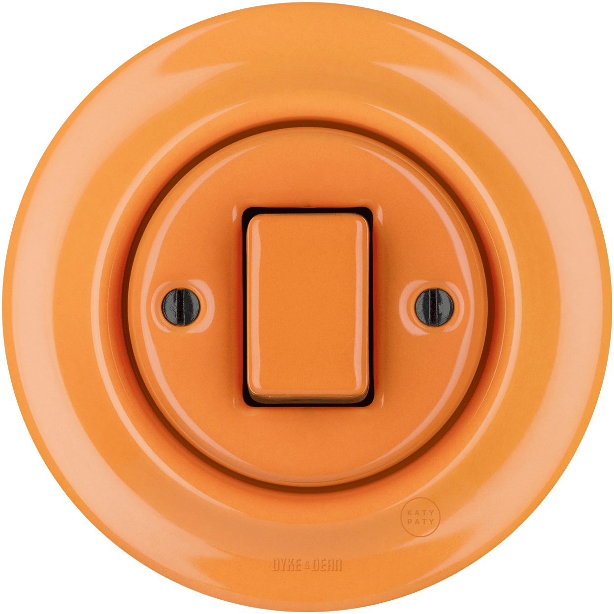 PORCELAIN WALL LIGHT SWITCH CARROT FAT BUTTON - DYKE & DEAN