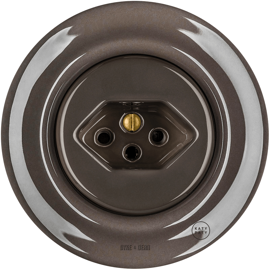 PORCELAIN WALL MOUNTED SWISS SOCKET BROWN - DYKE & DEAN