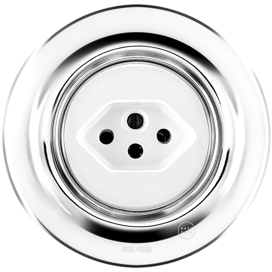 PORCELAIN WALL MOUNTED SWISS SOCKET CHROME - DYKE & DEAN