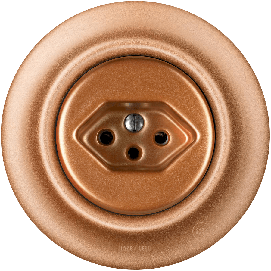 PORCELAIN WALL MOUNTED SWISS SOCKET COPPER - DYKE & DEAN