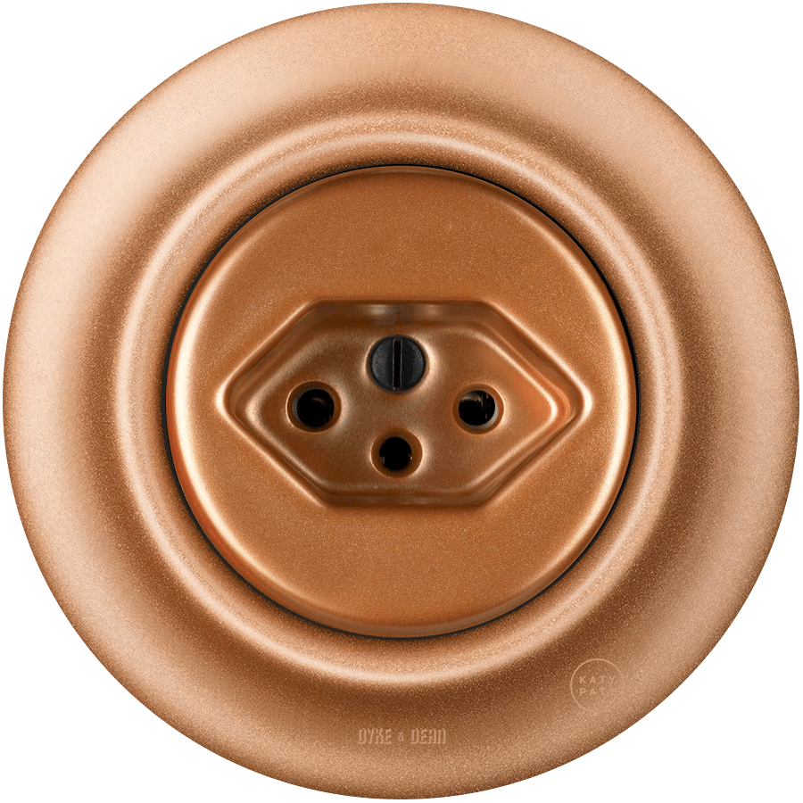 PORCELAIN WALL MOUNTED SWISS SOCKET COPPER - DYKE & DEAN