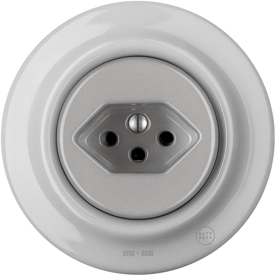 PORCELAIN WALL MOUNTED SWISS SOCKET GREY - DYKE & DEAN