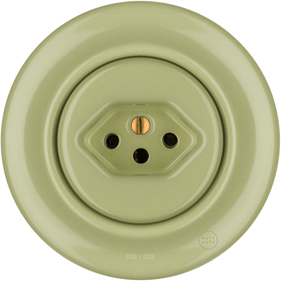 PORCELAIN WALL MOUNTED SWISS SOCKET MOSS GREEN - DYKE & DEAN