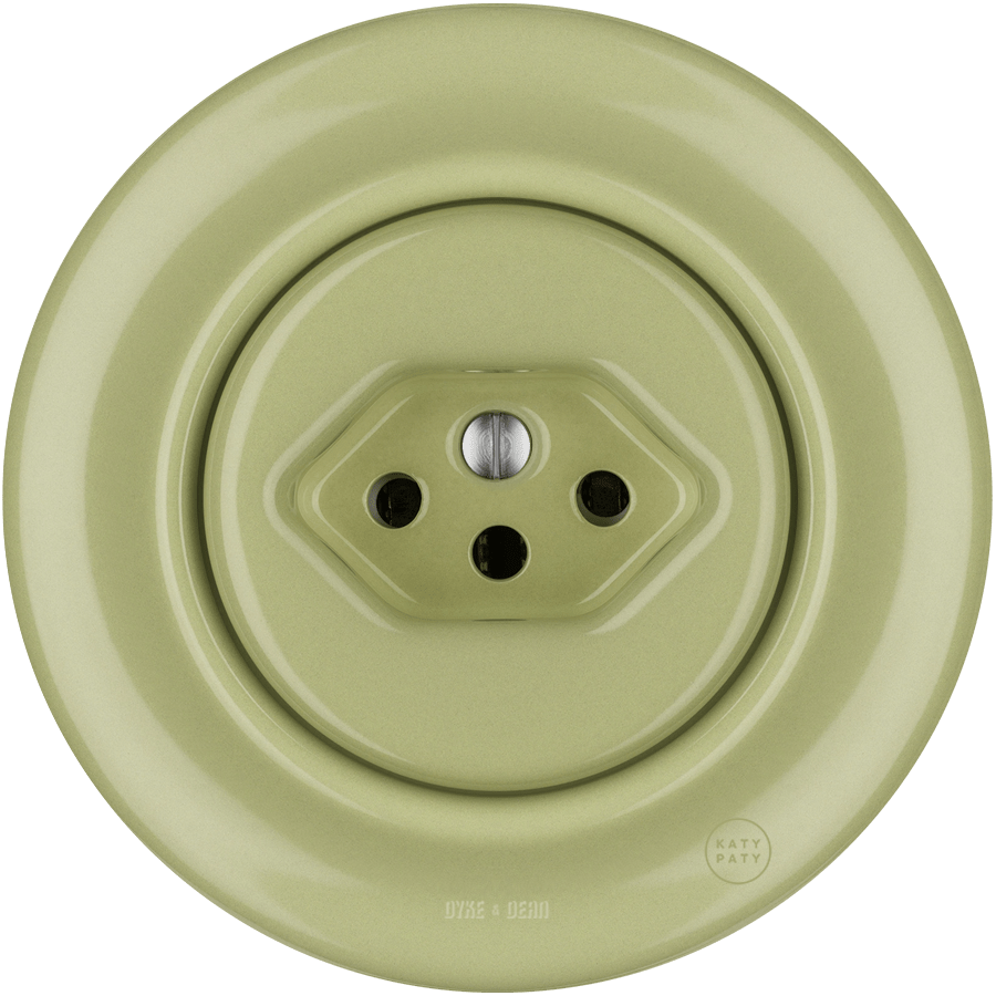 PORCELAIN WALL MOUNTED SWISS SOCKET MOSS GREEN - DYKE & DEAN