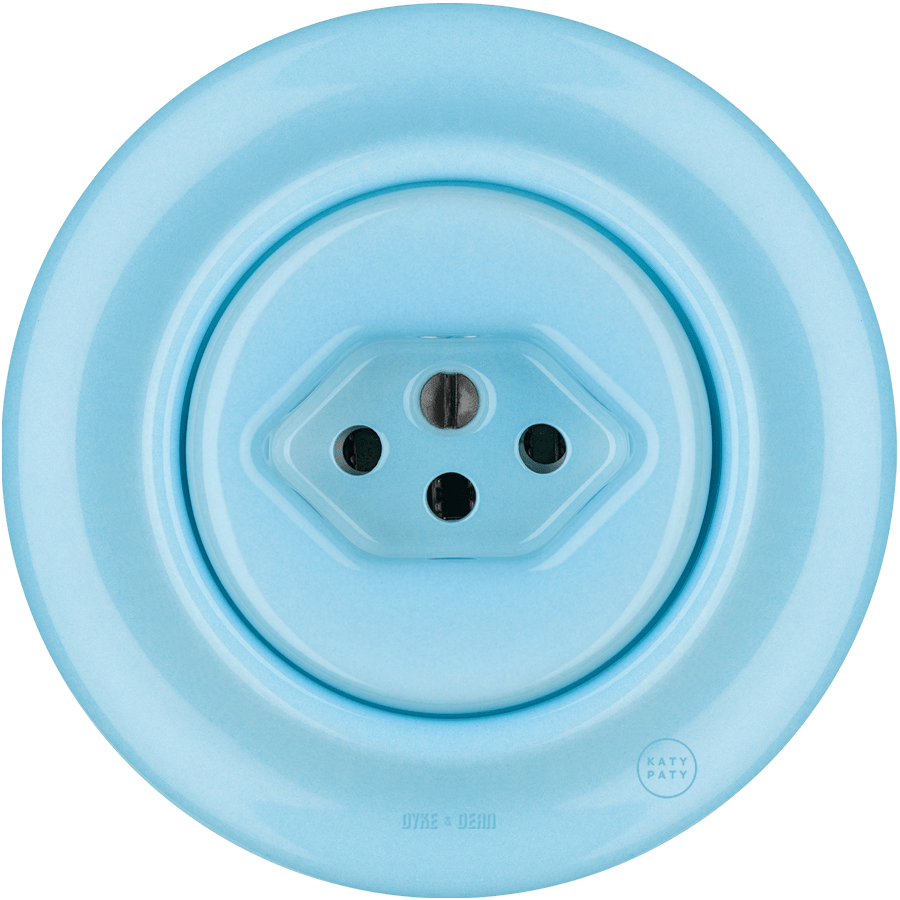 PORCELAIN WALL MOUNTED SWISS SOCKET PASTEL BLUE - DYKE & DEAN