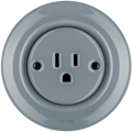 PORCELAIN WALL SOCKET ASH GREY USA 15 AMP - DYKE & DEAN