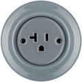 PORCELAIN WALL SOCKET ASH GREY USA 20 AMP - DYKE & DEAN