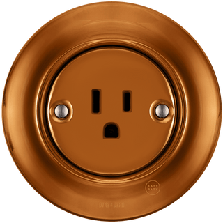 PORCELAIN WALL SOCKET BRONZE USA 15 AMP - DYKE & DEAN