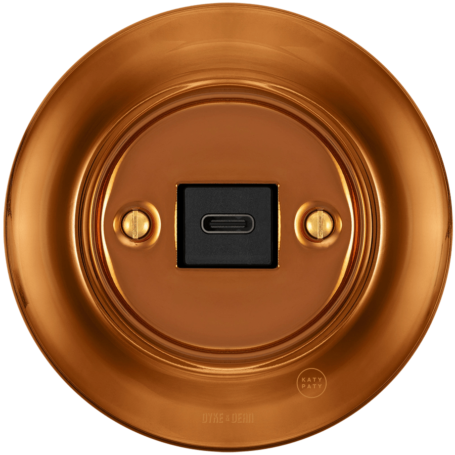 PORCELAIN WALL SOCKET BRONZE USB - C - DYKE & DEAN
