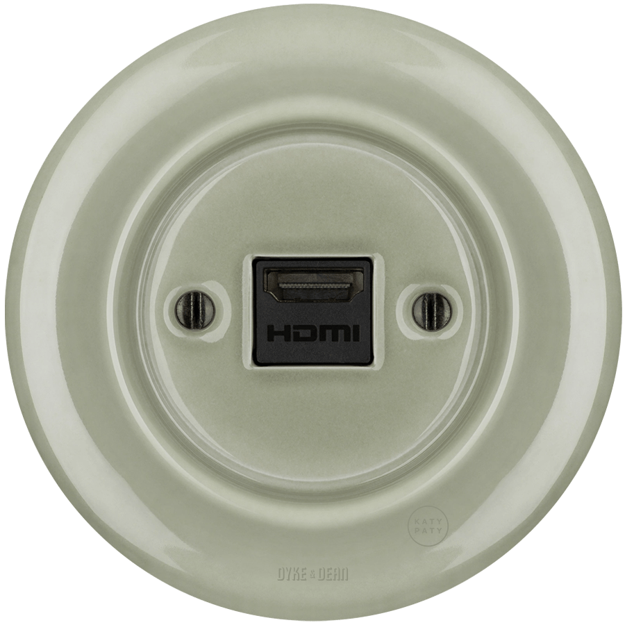 PORCELAIN WALL SOCKET GREY GREEN HDMI - DYKE & DEAN