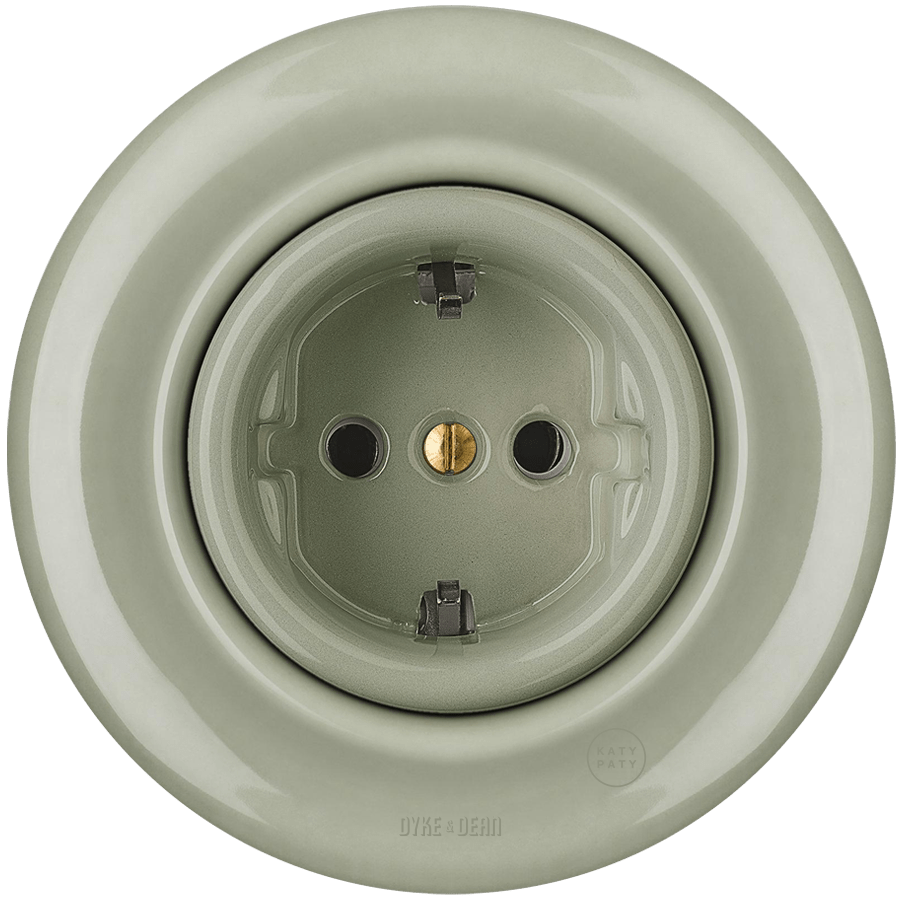 PORCELAIN WALL SOCKET GREY GREEN SCHUKO - DYKE & DEAN